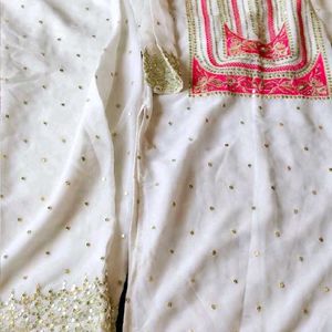 White & Pink Kurta Set