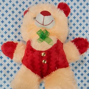 Teddy Bear- Peach And Red