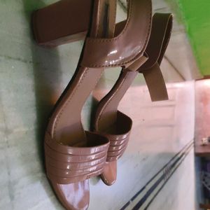 Block Heels Peach Colour