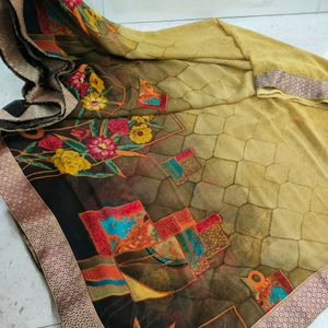 Beautiful Flower Work Saree