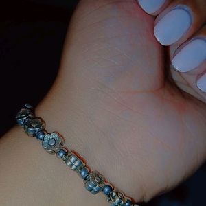 Silver Plated Floral Bracelet