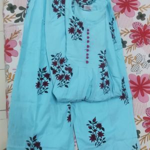 Kurta and Plazo Set Blue Color