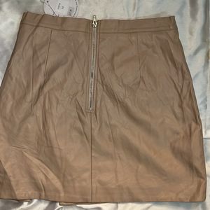 Leather Beige skirt