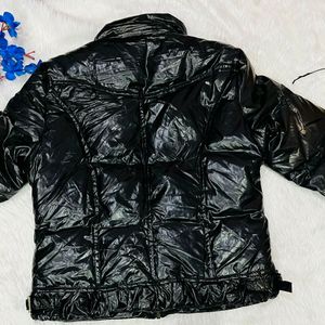 Adidas Glossy Black leather jacket