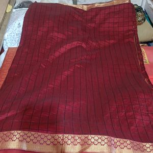 Woman Maroon  Silk Saree