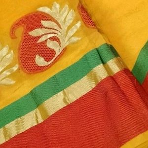 Beautiful yellow Sillk Saree