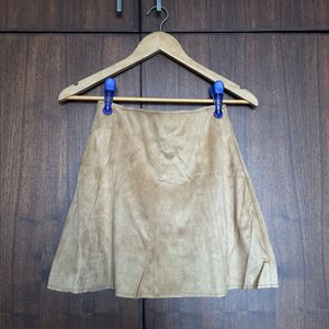 Tan Button Down Mini Skirt