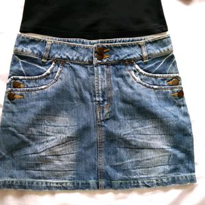 Cute Blue Denim Skirt