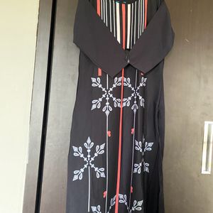 Long Straight Type Kurta Chatcoal Black Color