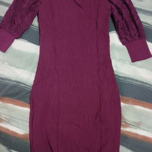 Bodycon Burgundy Colour Party Dress