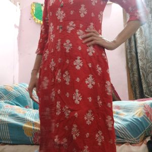 Red And White Kurti