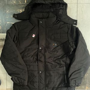 BRAND NEW MENS BLACK JACKET WITH HOODIE