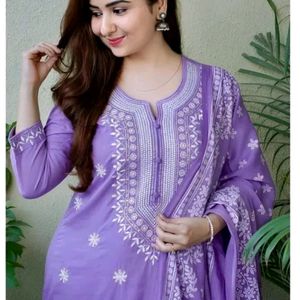 Full Embroidery Women 3 Piece Kurta Set M size