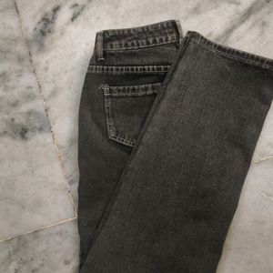 Black Straight Denim Jeans