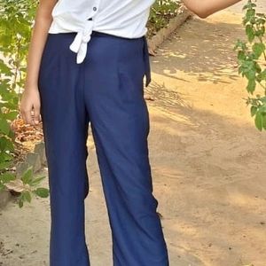 Sassafras Navy Blue Women Trousers