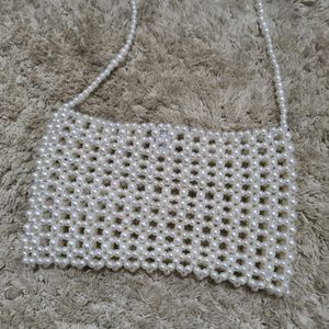 White Beaded Shoulder Bag