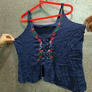 Navyblue Colour Sleeveless Croptop