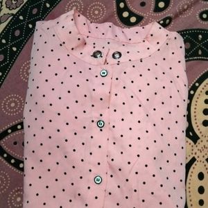 Baby Pink Colour Designer Printed Shirt