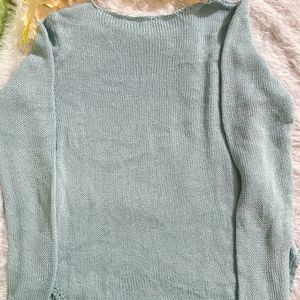 Sky Blue Sweatshirt Top