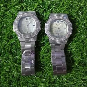 (Pack Of 2) Iced Out Diamond Watch 🔥