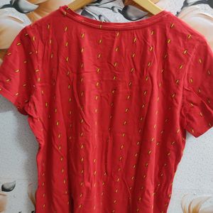 Honey By Pantaloons Pure Cotton Printed Red Top