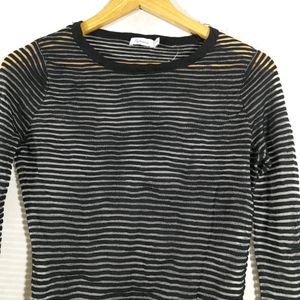 Korean Black Stripped Casual Top