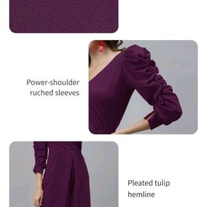 Purple Layered Scuba Dress, Wrap Dress, Party Wear