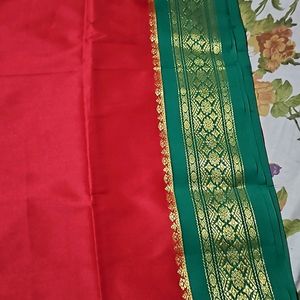 WDiwali Dhamaka Sale!! Red Saree With Green Bor