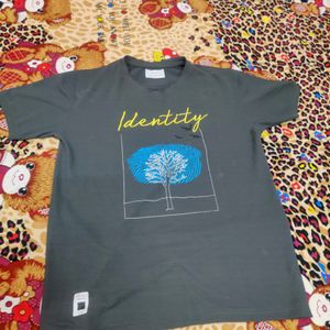 Dark Grey Tshirt Flower Design