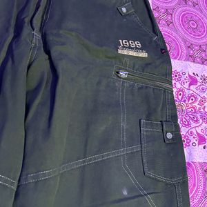 Olive Green Cargo Jeans