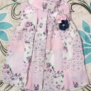 Georgette Printed Pink Frock