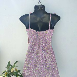 Zaful Floral Shoulder Tie Up Dress(NEW WITHOUT TAG