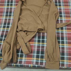 Brown Wrap Around Top