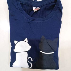 BELLEBIRD NAVY BLUE COTTON TSHIRT