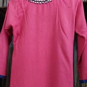 Mirror Work Kurti Wid Plazo Dupatta