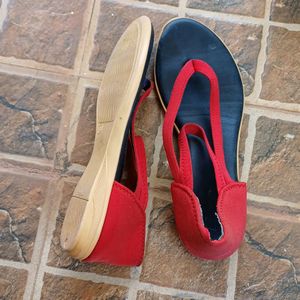 Black And Red Flats Women