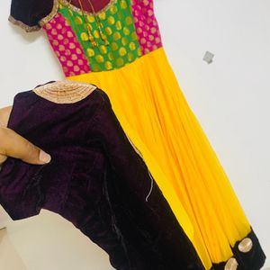 Haldi/Bridal Yellow Full Gown/Anarkali Top