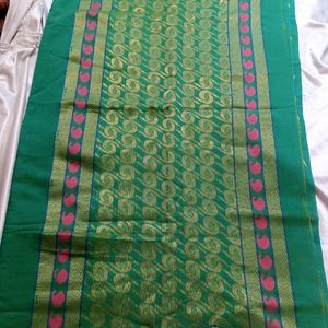 Pure Cotton Silk Saree Only No Blouse