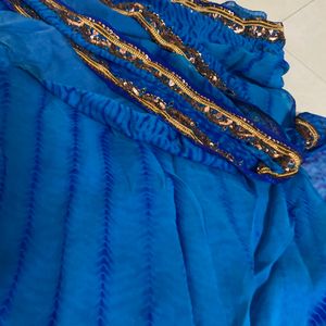 Blue Bandej Chanderi Saree