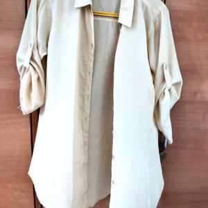 Cream Colour Half Sleeve Classic Shirt