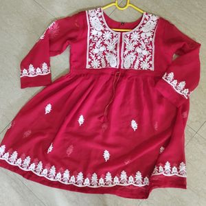 Short Red Kurti