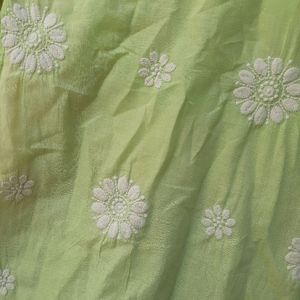 Green Chikankari Kurti