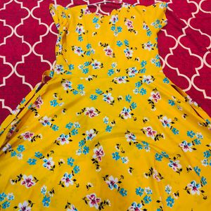 Knee Length Yellow Dress