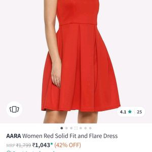 AARA Women's Red Dress