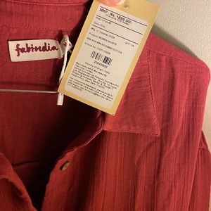 New With Tag Fabindia Pure Cotton Shirt