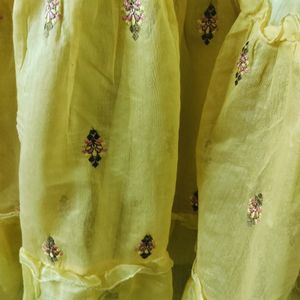 Yellow Self Made Ethnic Gown