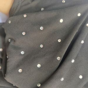 Rhine Stone Embellished Black Top