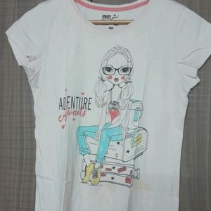 MAX Girls Graphic Printed T-shirt, Size: 15y - 16y