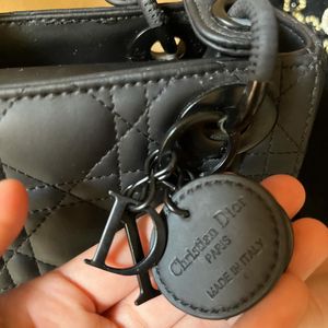 Authentic Lady Dior Small Matte Black Bag