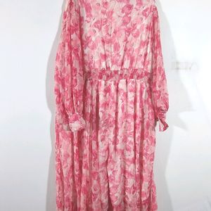 Pink Floral Print Dress (Women's)